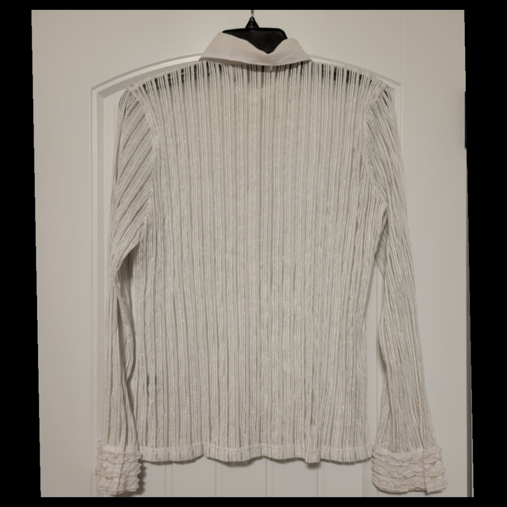 Ravel ruffle pinafore metalic sheer top L - Picture 5 of 9